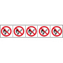 Foglio n. 5 etichette adesive 60x60 Uso fiamme libere EN ISO 7010