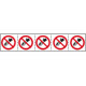 Foglio n. 5 etichette adesive 60x60 Divieto uso acqua per. . . . EN ISO7010