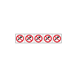 Foglio n. 5 etichette adesive 60x60 Divieto uso acqua per. . . . EN ISO7010