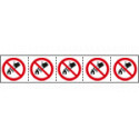 Foglio n. 5 etichette adesive 60x60 Divieto uso acqua per. . . . EN ISO7010