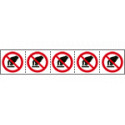Foglio n. 5 etichette adesive 60x60 Vietato toccare EN ISO 7010