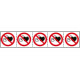Foglio n. 5 etichette adesive 60x60 Vietato ai portatodi di. . EN ISO7010