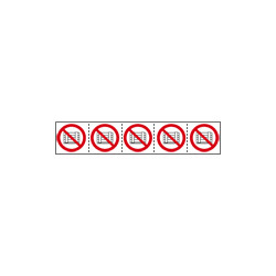 Foglio n. 5 etichette adesive 60x60 Vietato depositare mat. . . EN ISO7010