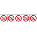 Foglio n. 5 etichette adesive 60x60 Vietato depositare mat. . . EN ISO7010