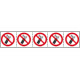 Foglio n. 5 etichette adesive 60x60 Vietato uso telefono. . EN ISO 7010