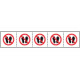 Foglio n. 5 etichette divieto vietato calpestere o sostare EN ISO 7010