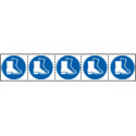 Foglio n. 5 etichette adesive 60x60 Obbligo uso scarpe. . . . EN ISO 7010
