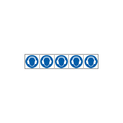 Foglio n. 5 etichette adesive 60x60 Obbligo proteggere udito EN ISO7010