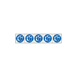 Foglio n. 5 etichette adesive 60x60 Obbligo schermo prot. . . EN ISO 7010