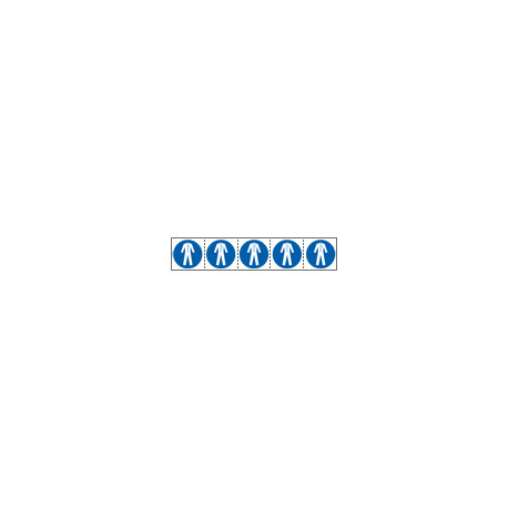 Foglio n. 5 etichette adesive 60x60 Obbligo indumenti. . . . . . EN ISO 7010