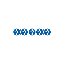 Foglio n. 5 etichette adesive 60x60 Obbligo sconnettere imp. EN ISO 7010
