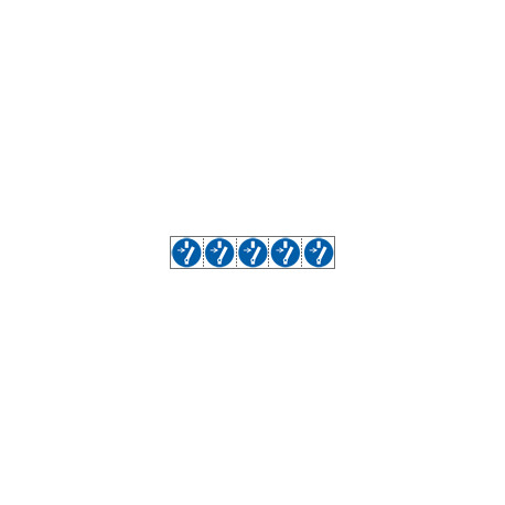 Foglio n. 5 etichette adesive 60x60 Obbligo sconnettere imp. EN ISO 7010