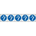 Foglio n. 5 etichette adesive 60x60 Obbligo sconnettere imp. EN ISO 7010