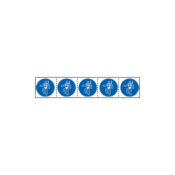 Foglio n. 5 etichette adesive 60x60 Obbligo imbracatura EN ISO 7010