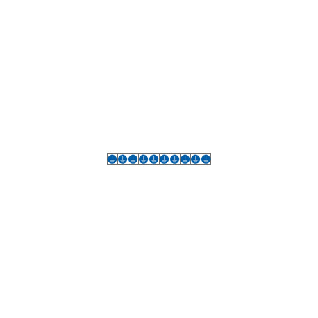 Foglio n. 10 etichette adesive 30x30 Obbligo messa a terra EN ISO 7010