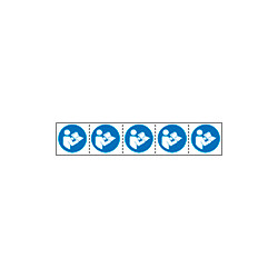 Foglio n. 5 etichette adesive 60x60 Obbligo manuale EN ISO 7010