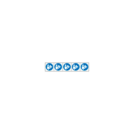 Foglio n. 5 etichette adesive 60x60 Obbligo manuale EN ISO 7010