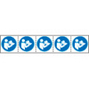Foglio n. 5 etichette adesive 60x60 Obbligo manuale EN ISO 7010