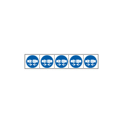 Foglio n. 5 etichette adesive 60x60 Obbligo cintura sic. . . EN ISO 7010