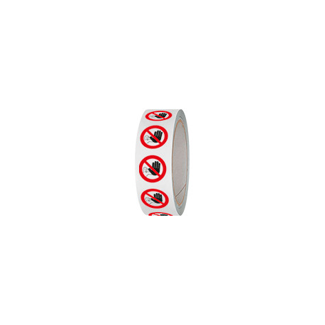 Rotolo da 250 pittogrammi adesivi lato mm 25 VIETATO ACCESSO