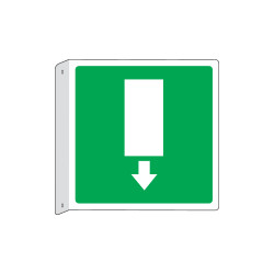 Cartello bifacciale flessibile solo simb. Uscita emergenza EN ISO 7010