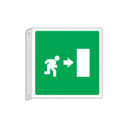 Cartello bifacciale flessibile solo simb. Uscita emergenza EN ISO 7010