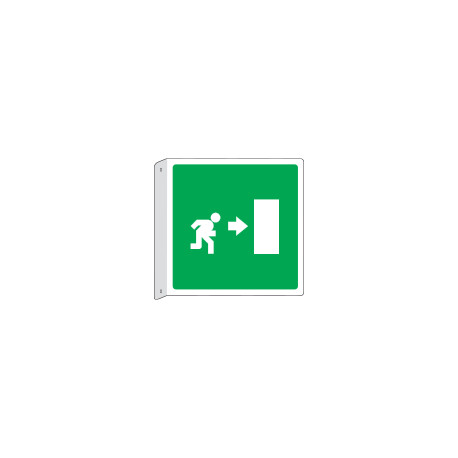 Cartello bifacciale flessibile solo simb. Uscita emergenza EN ISO 7010