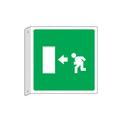 Cartello bifacciale flessibile solo simb. Uscita emergenza EN ISO 7010