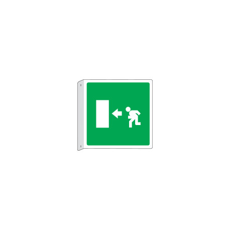 Cartello bifacciale flessibile solo simb. Uscita emergenza EN ISO 7010