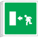 Cartello bifacciale flessibile solo simb. Uscita emergenza EN ISO 7010