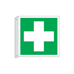 Cartello bifacciale flessibile solo simbolo Primo soccorso EN ISO 7010