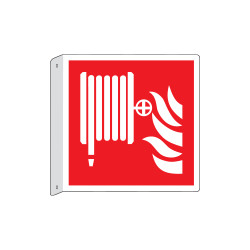 Cartello bifacciale flessibile solo simb. Lancia antincendio EN ISO7010