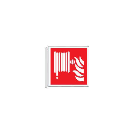 Cartello bifacciale flessibile solo simb. Lancia antincendio EN ISO7010