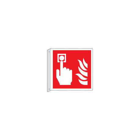 Cartello bifacciale flessibile solo simb. Allarme antincend. EN ISO 7010