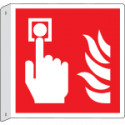 Cartello bifacciale flessibile solo simb. Allarme antincend. EN ISO 7010