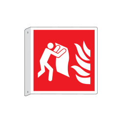 Cartello bifacciale flessibile solo simb. Coperta antifiamm. EN ISO 7010