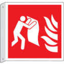 Cartello bifacciale flessibile solo simb. Coperta antifiamm. EN ISO 7010