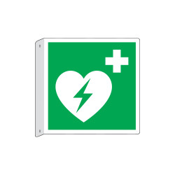 Cartello bifacciale flessibile solo simbolo Defibrillatore EN ISO 7010