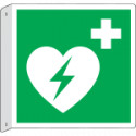 Cartello bifacciale flessibile solo simbolo Defibrillatore EN ISO 7010