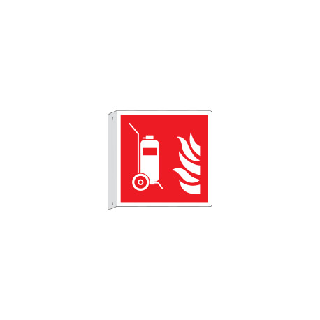 Cartello bifacciale flessibile solo simb. Estintore carrel. EN ISO 7010