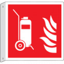 Cartello bifacciale flessibile solo simb. Estintore carrel. EN ISO 7010