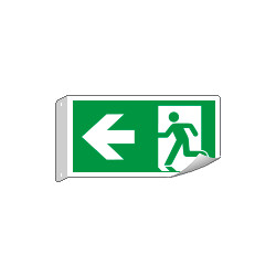 Cartello bifacciale flessibile uscita sinistra EN ISO 7010