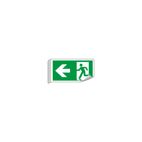 Cartello bifacciale flessibile uscita sinistra EN ISO 7010