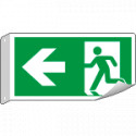 Cartello bifacciale flessibile uscita sinistra EN ISO 7010