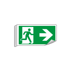 Cartello bifacciale flessibile uscita destra EN ISO 7010