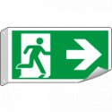 Cartello bifacciale flessibile uscita destra EN ISO 7010
