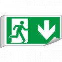 Cartello bifacciale flessibile uscita indietro EN ISO 7010