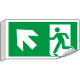 Cartello bifacciale flessibile uscita alto sinistra EN ISO 7010