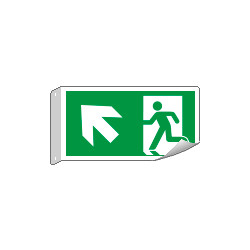 Cartello bifacciale flessibile uscita alto sinistra EN ISO 7010