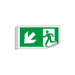 Cartello bifacciale flessibile uscita basso sinistra EN ISO 7010